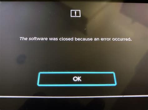 Software closed because of an error : r/Switch - Reddit