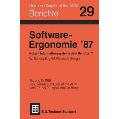 Software ergonomie '87: nutzen informationssysteme dem benutzer?. - Stihl fse 41 manuale delle parti.