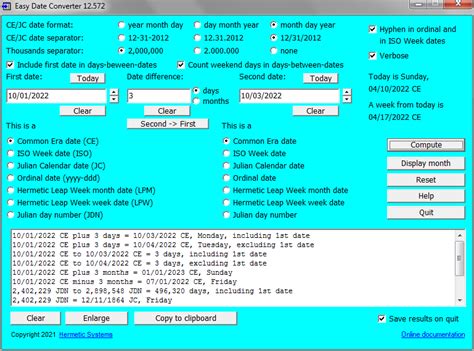 Software for Gregorian/Julian date conversion and for addition and