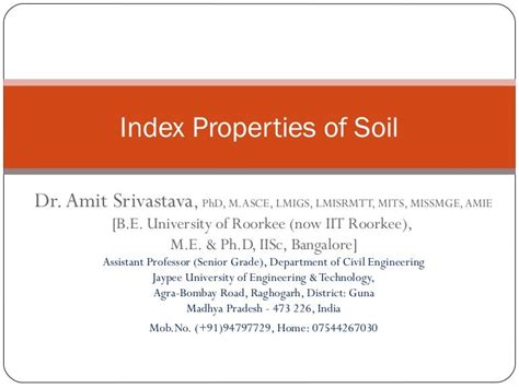 Soil Mechanics: LESSON 3. Index Properties of Soil