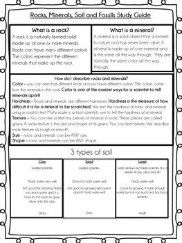 Soil Study Guide 3rd Grade