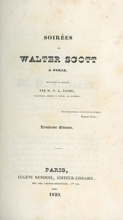 Soirées de walter scott à paris. - Indice de materias y de autores del boletin de la sociedad arqueologica luliana.