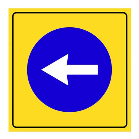 Sola Zorunlu Yön Levhası Sola Mecburi Trafik İşareti Yol Bakım .