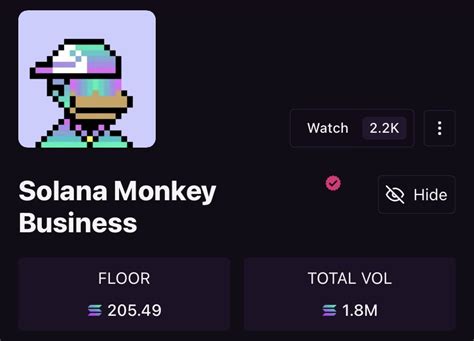 Solana Monkey Business Floor Price