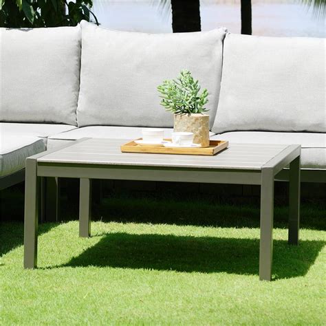 Solana Outdoor Square Coffee Table in Cosmos Grey Finish with …