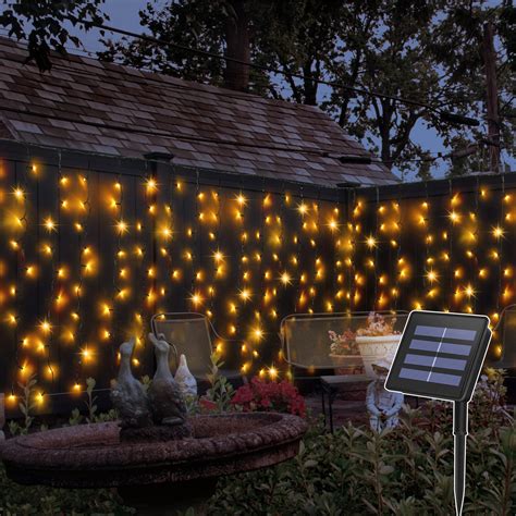 Solar Curtain Fairy String Lights Hanging Gazebo Patio Garden