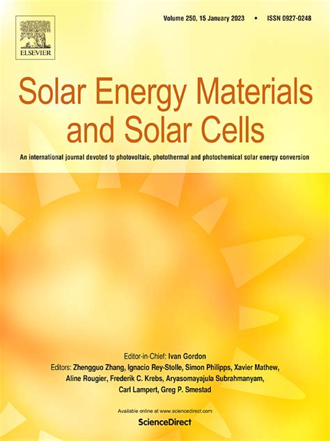 Solar Energy Materials and Solar Cells - Mendeley Data