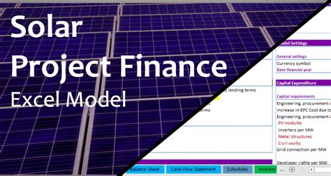 Solar Project Financial Excel Model Eloquens