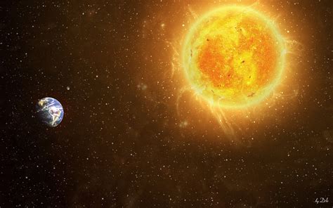 Solar System Sun And Earth