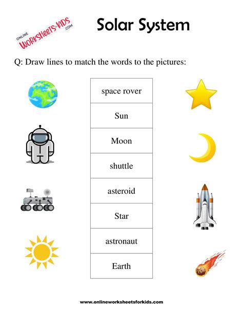 Solar System Worksheet Grade 1