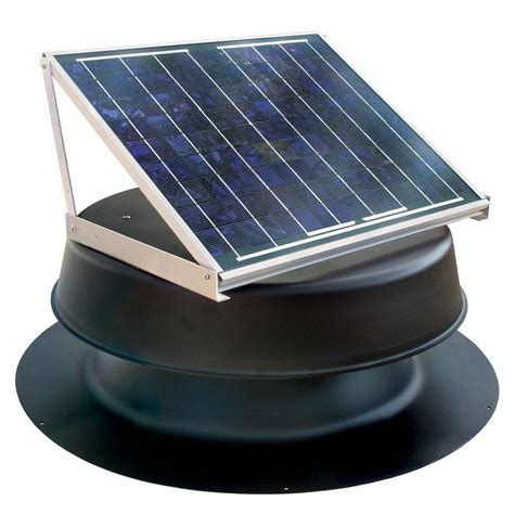 Solar attic fan. The Remington Solar 40-Watt Ventilation Attic Fan is completely powered by free solar energy and look good doing it. Remington Solar attic fans are a time-tested best seller primarily because of its reliability, fast airflow and value. These fans come with a pre-installed thermostat/humidistat combo. 