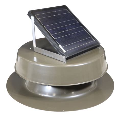 Solar attic vent. The air flows through the rafter vents to the peak of the roof. Install a ridge vent along the roof peak so that the air has somewhere to exit the attic space. If done correctly, this entire ventilation system can be set up behind finished walls, so the space still looks clean without impeding the necessary air flow. 