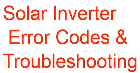 Solar inverter error code 02