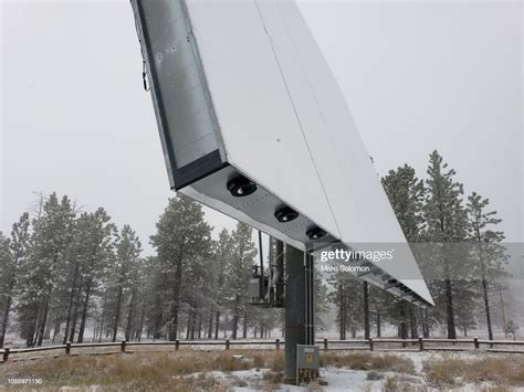 Solar panels in snow, fog in working position-Bryce Canyon …