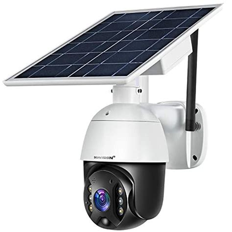 Solar powered surveillance camera. 