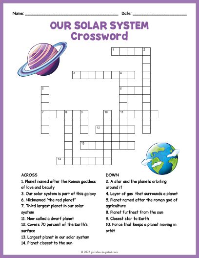 Solar system Crossword