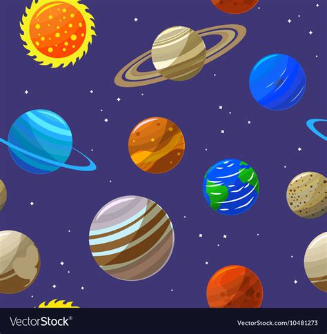 Solar system and sun background pattern Vector Image