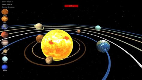  Online 3D simulation of the Solar System and night sky in real time - the Sun, planets, dwarf planets, comets, stars and constellations . 