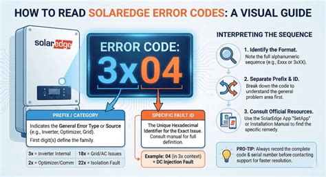 Solaredge error 3x6a. 19xx and above - Error Code - 3x6A Error Message: OFF/ON to R...