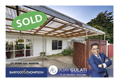 Sold 2/91 Browns Road Manurewa Jun 2024 Barfoot & Thompson