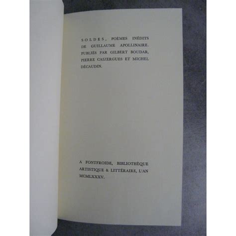 Soldes, poèmes inédits de guillaume apollinaire. - 2002 vw passat manual del usuario.