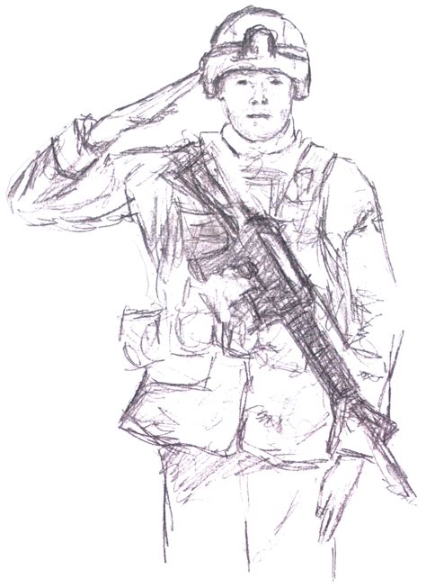 Soldier Saluting Drawing