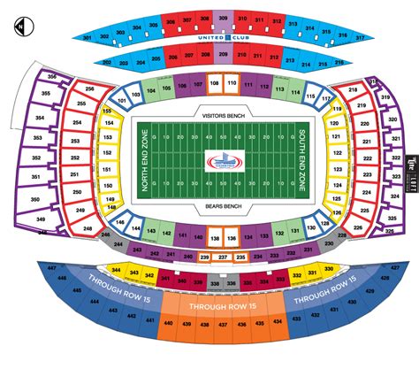 Chicago Soldier Field seat & row numbers detailed seating chart plan (also known as Bears Stadium) Concert detailed seat numbers and row numbering chart with interactive map plan layout - Chicago Soldier Field seating chart. click to open interactive seating chart with seat numbers.. 
