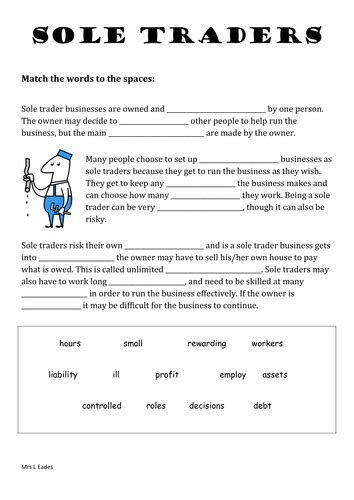 Sole strader worksheet