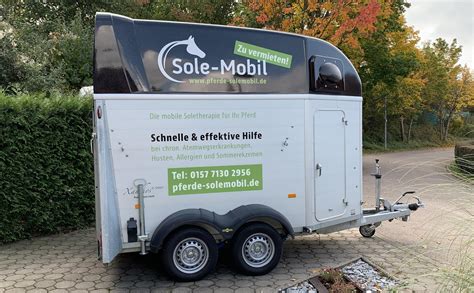 Sole-Therapie: Sole-Anhänger für Ihr Pferd mieten: das Sole-Mobil