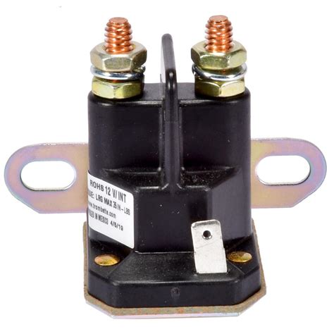 A Troy-Bilt lawn mower solenoid is an on/off switch of sorts. It is an electromagnet switch that is actuated to engage the starter motor to turn over the engine. You will often find the starter solenoid mounted to the starter motor. However, it doesn't need to be to work correctly.. 