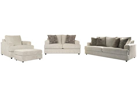 Soletren Sofa and Loveseat With Chair and Ottoman