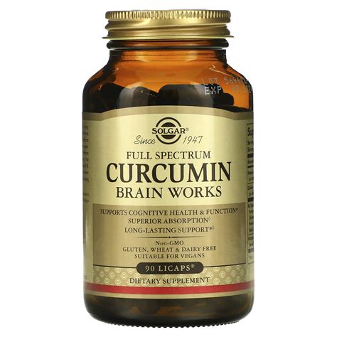 Solgar, Full Spectrum Curcumin, Brain Works, 90 Licaps. 