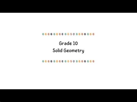 Solid Geometry Egd (Download Only)