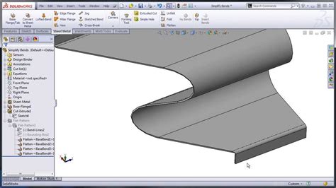 SolidWorks Sheet Metal Normal Cuts and Simplify Bends YouTube