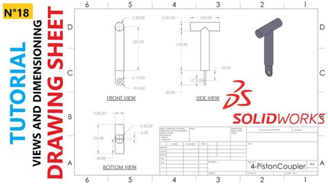 SolidWorks Sheets Drawing Views and Dimensioning YouTube