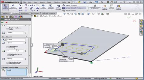 SolidWorks Tutorial Lesson 24 Linear Sketch Pattern YouTube