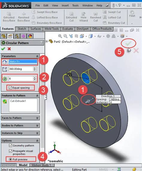 Solidworks Tutorial Circular Pattern Tutorial45