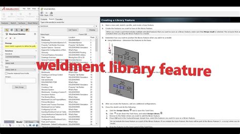 Solidworks custom weldment profile library feature is empty. sldlfp' Library Feature part...