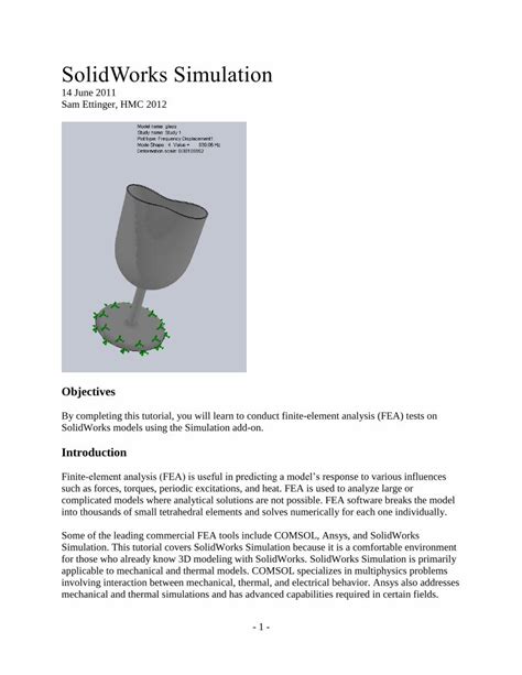 Solidworks simulation tutorial revised pdf 【Cowok ini berhasil bikin botol minum keren dari】