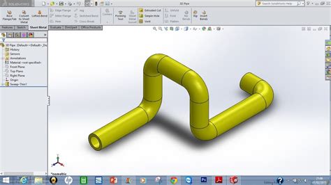 Solidworks tutorial 3D Pipe YouTube