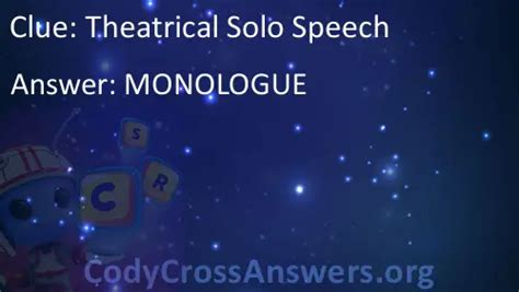 Solo speech codycross