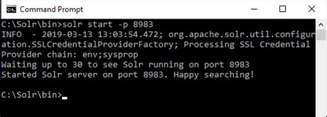 Solr start command. Starting and Stopping Start and Restart The start command starts Solr.  To ...