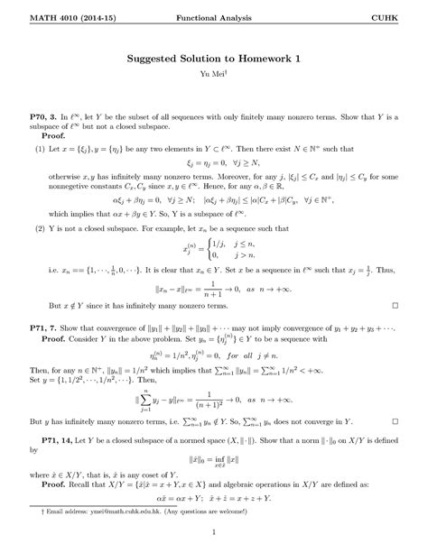 Solution Exercise Functional Analysis