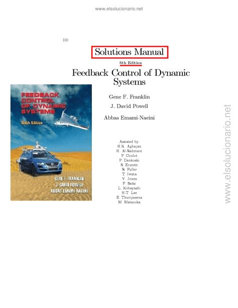Solution Feedback Control Of Dynamic Systems 6th Ed G Franklin Solution Docsity