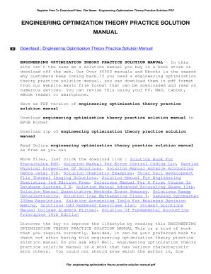 Solution Manual Engineering Optimization Theory And Practice Pdf