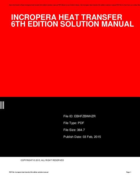 Solution Manual Incropera 6th Edition