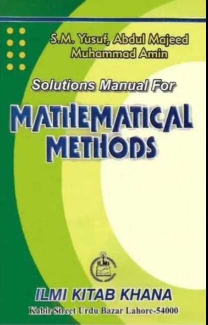 Solution Manual Of Mathematical Methods By Sm Yusuf