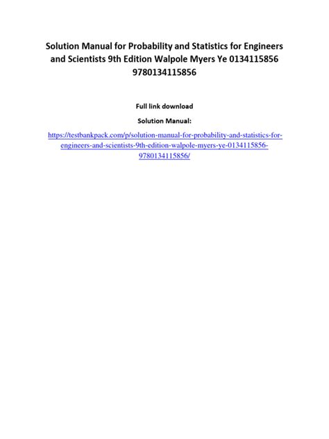 Solution Manual Of Probability And Statistics For Engineers And Scientists 9th