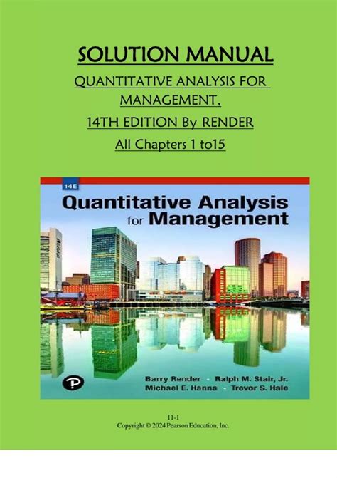 Solution Manual Quantitative Analysis For Management Render