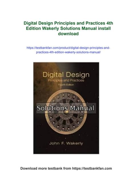Solution Of Digital Design Principles And Practices 4th Edition
